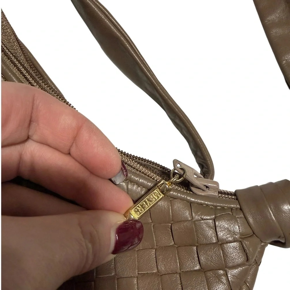 Meyers Vintage Woven Leather Shoulder Hobo Bag